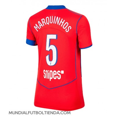Camiseta Paris Saint-Germain Marquinhos #5 Tercera Equipación Replica 2025-26 para mujer mangas cortas Camiseta Paris Saint-Germain Marquinhos #5 Tercera Equipación Replica 2025-26 para mujer mangas cortas
